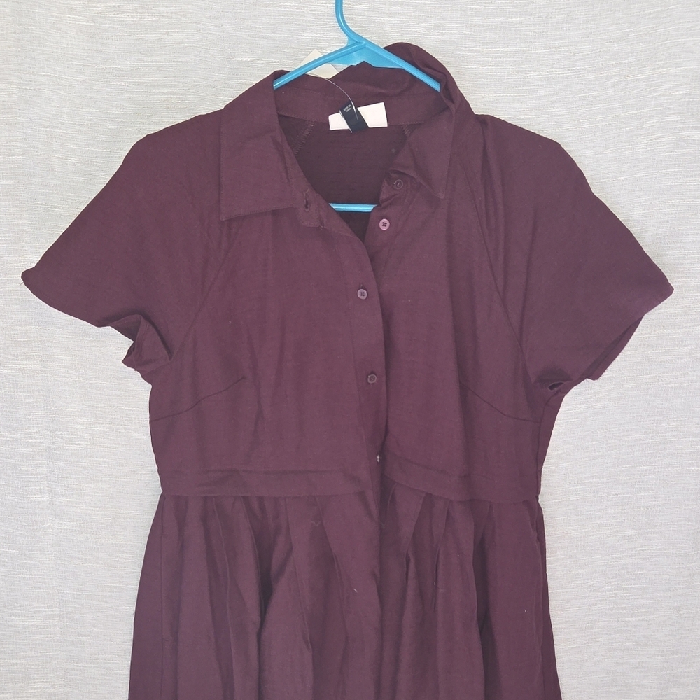 universal thread school girl Burgundy Shirt Dress NWT - Picture 4 of 7
